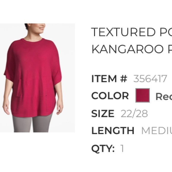 Lane Bryant textured poncho with kangaroo pocket - Picture 6 of 7